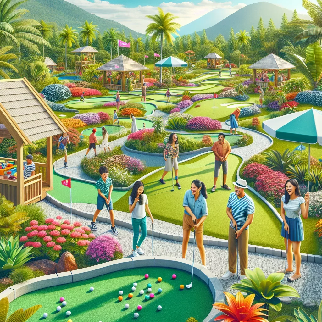 mini golf sahası yapımı, mini golf alanı tasarımı, açık hava mini golf, mini golf malzemeleri, go