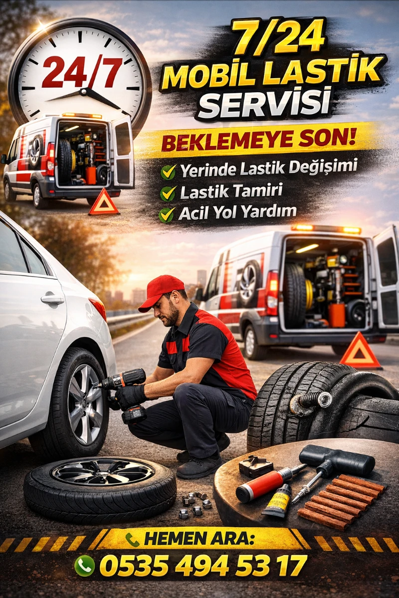 7/24 Yol Yardım Oto Lastik Nöbetçi Lastikçi Açık Lastikçi