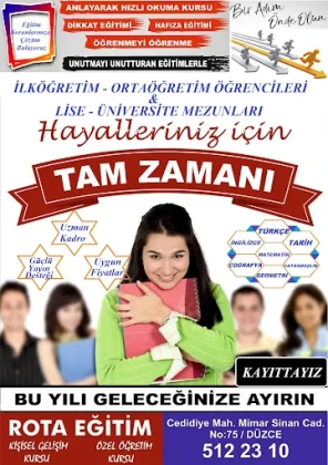 Düzce Rota Eğitim - Kişisel Gelişim & Özel Öğretim Kursu Düzce Rota Eğitim - Kişisel Gelişim & Özel Öğretim Kursu