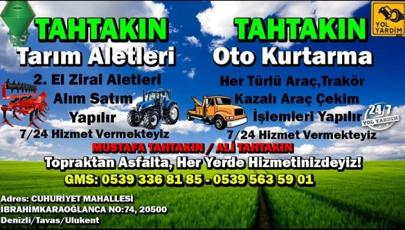 Tahtakın Oto Kurtarma Yol Yardım 7/24 Denizli Tava