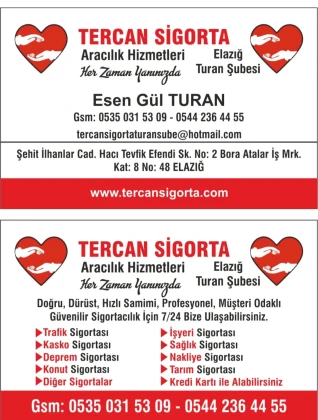 Tercan Sigorta Elazığ Turan Şubesi