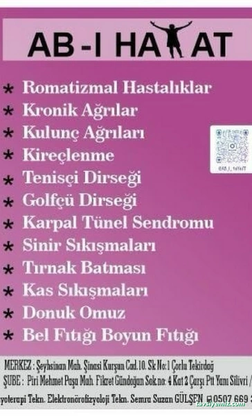 Ab-I Hayat Hacamat I Kupa Masajı I Manuel Terapi I Çorlu