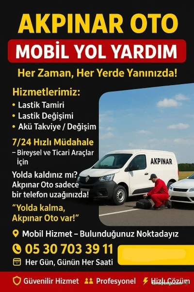 Akpınar Group Antalya Mobil Oto Lastik Tamiri 7/24 Antalyanin Tum İlçelerine