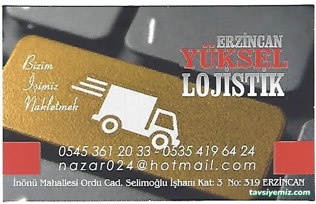 Erzincan Yüksel Lojistik Ve Nakliyat Erzincan Yüksel Lojistik Ve Nakliyat