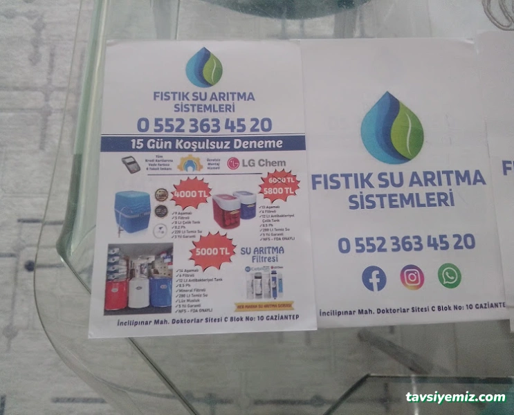 Fıstık Su Arıtma Sistemleri Fıstık Su Arıtma Sistemleri