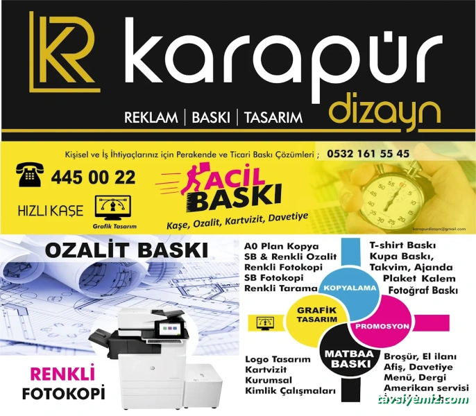 Karapür Dizayn Reklam - Tabela / Dijital Baskı Ve Kopyalama Merkezi Karapür Dizayn Reklam - Tabela / Dijital Baskı Ve Kopyalama Merkezi