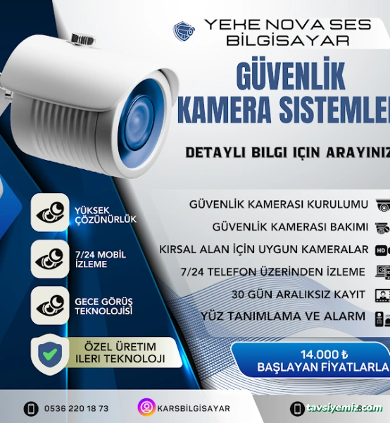 Kars Yeke Nova Ses Bilgisayar Ve Güvenlik Kamerası Sistemleri Kars Yeke Nova Ses Bilgisayar Ve Güvenlik Kamerası Sistemleri
