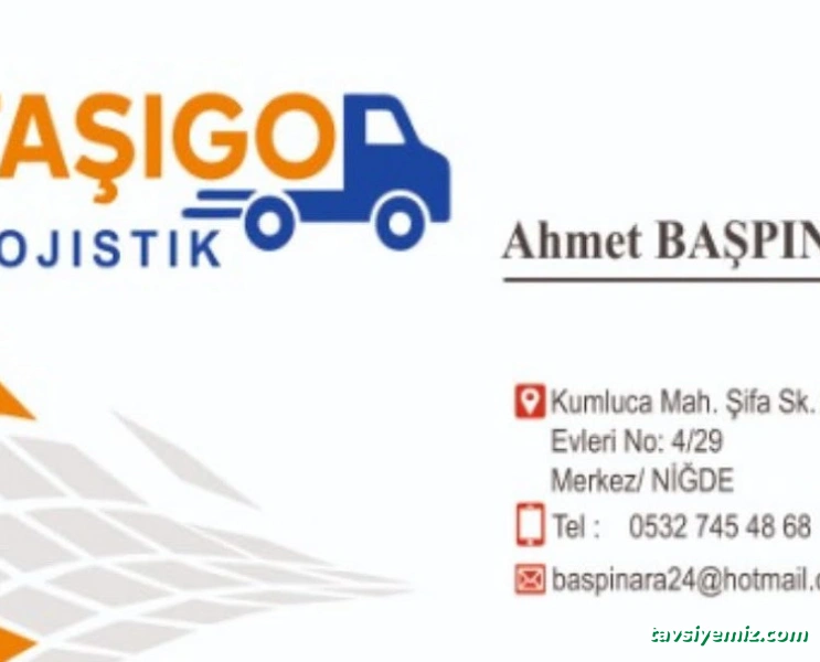 Taşıgo Lojistik Niğde Nakliyat Taşıgo Lojistik Niğde Nakliyat