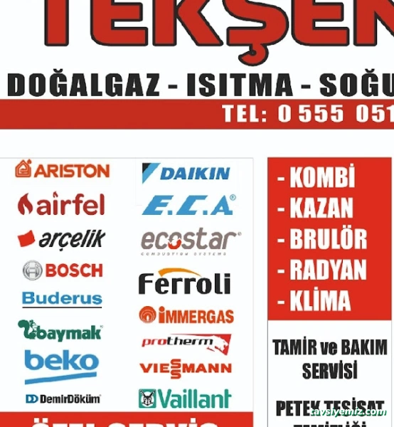 Tekşen Doğalgaz Isıtma Soğutma Sistemleri Tekşen Doğalgaz Isıtma Soğutma Sistemleri