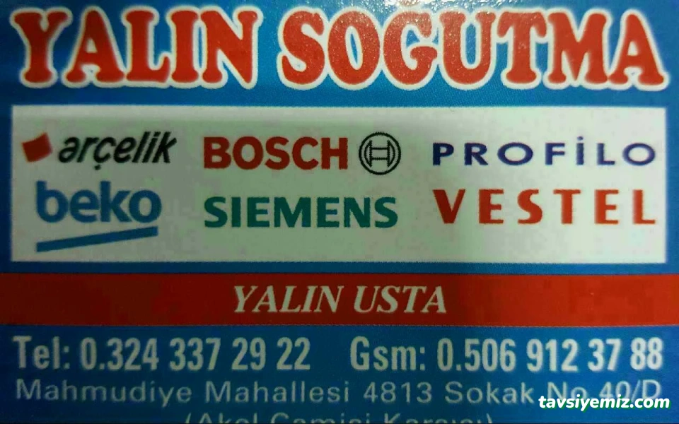 Yalın Soğutma Beyaz Eşya Servisi Yalın Soğutma Beyaz Eşya Servisi